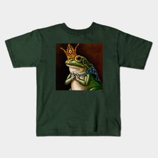 Renaissance painting of a Frog King Kids T-Shirt